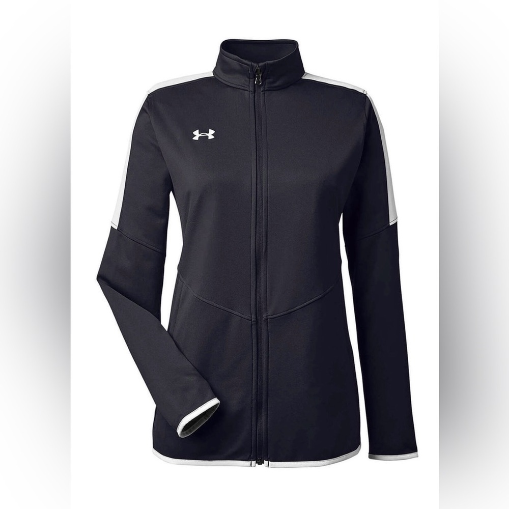 Women’s Under Armour Full Zip Up Running Track Jacket Extra Small XS Black White